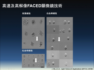 研究團隊將FACED影像掃描系統配合微流體技術，成功研發高解析度單細胞成像分析儀，比現有尖端技術快百倍。