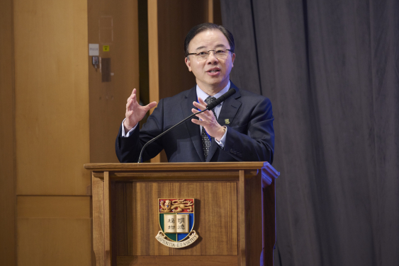 Professor Xiang Zhang, President and Vice-Chancellor of HKU, delivers the welcome remarks.